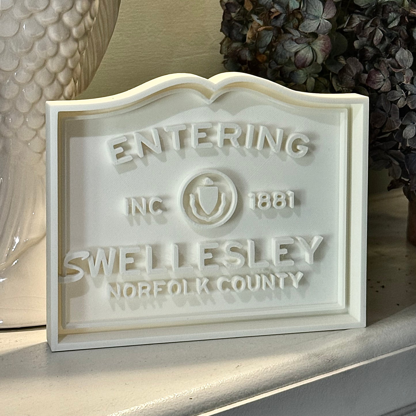 Custom Plaque Inspired by Entering Town Sign | Personalized with your Text