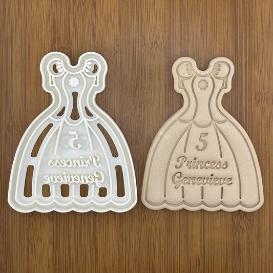 Personalized Dress Cookie Cutter | Custom Made with Your Name and Age