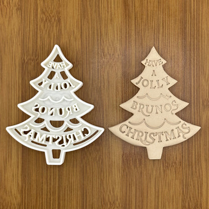 Personalized Christmas Tree Cookie Cutter | Custom Made with Your Text