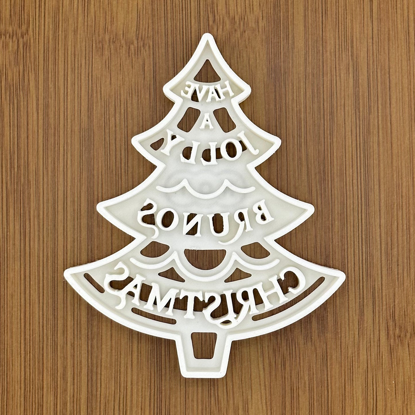 Personalized Christmas Tree Cookie Cutter | Custom Made with Your Text