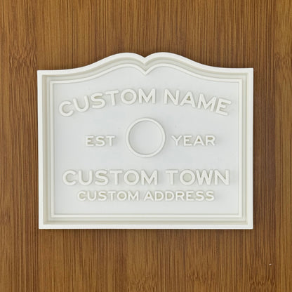 Custom Plaque Inspired by Entering Town Sign | Personalized with your Text
