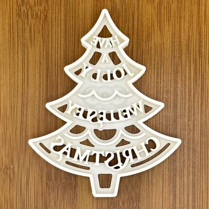 Personalized Christmas Tree Cookie Cutter | Custom Made with Your Text