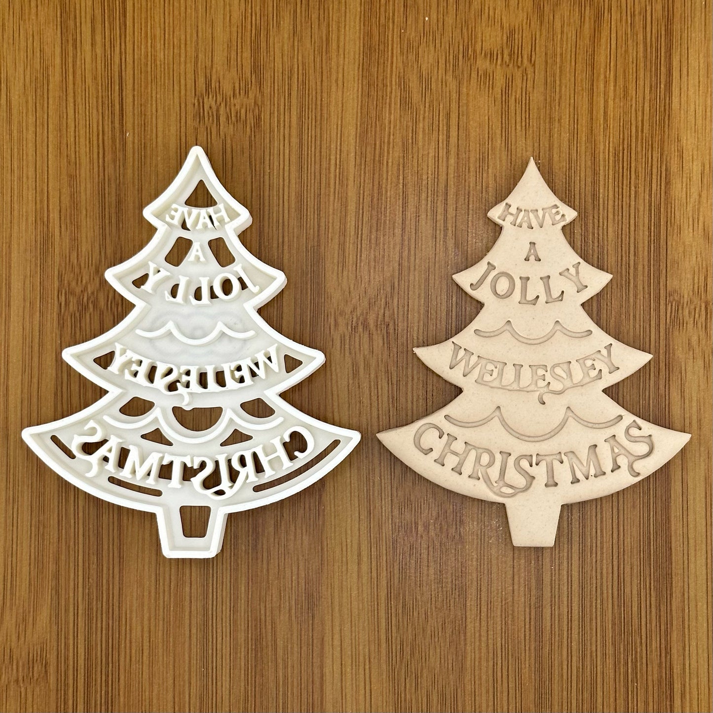 Personalized Christmas Tree Cookie Cutter | Custom Made with Your Text